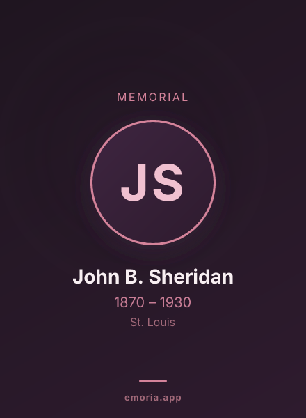Memorial portrait of John B. Sheridan