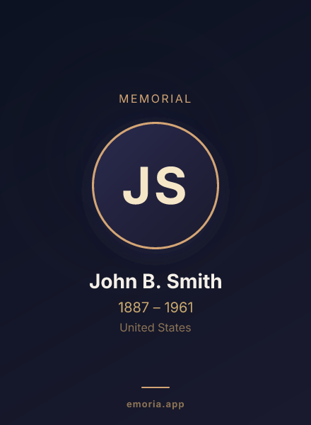 Memorial portrait of John B. Smith