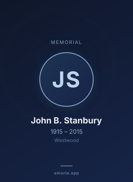 Memorial portrait of John B. Stanbury
