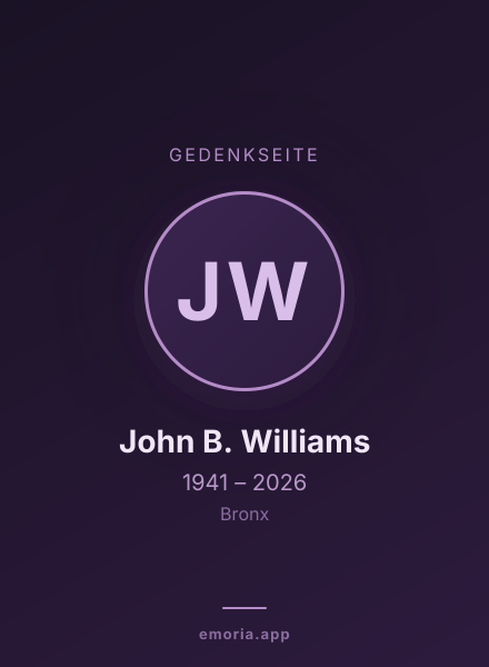 Gedenkportrait von John B. Williams