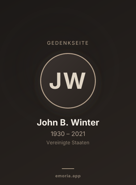 Gedenkportrait von John B. Winter