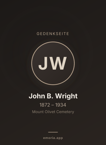 Gedenkportrait von John B. Wright