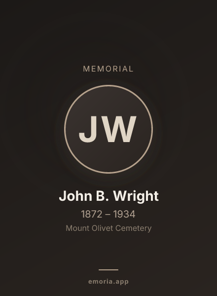 Memorial portrait of John B. Wright