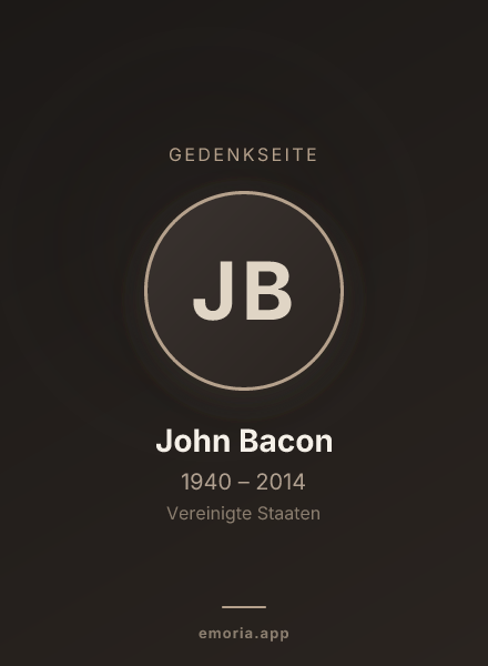 Gedenkportrait von John Bacon