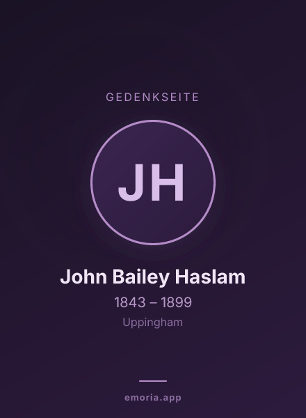 Gedenkportrait von John Bailey Haslam