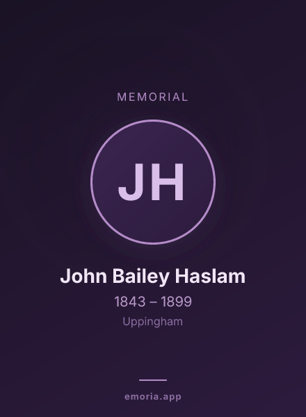 Memorial portrait of John Bailey Haslam