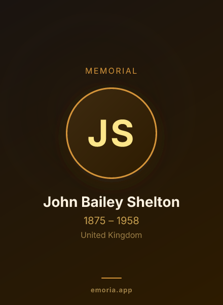 Memorial portrait of John Bailey Shelton
