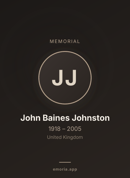 Memorial portrait of John Baines Johnston