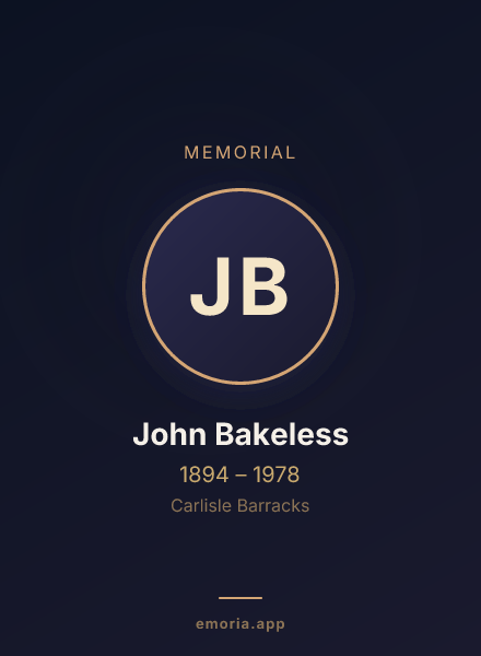 Memorial portrait of John Bakeless