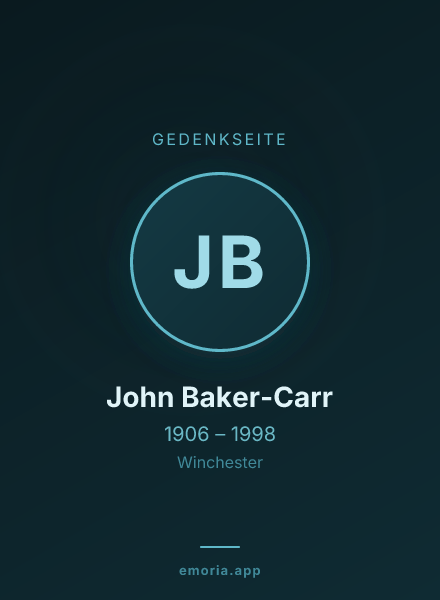 Gedenkportrait von John Baker-Carr