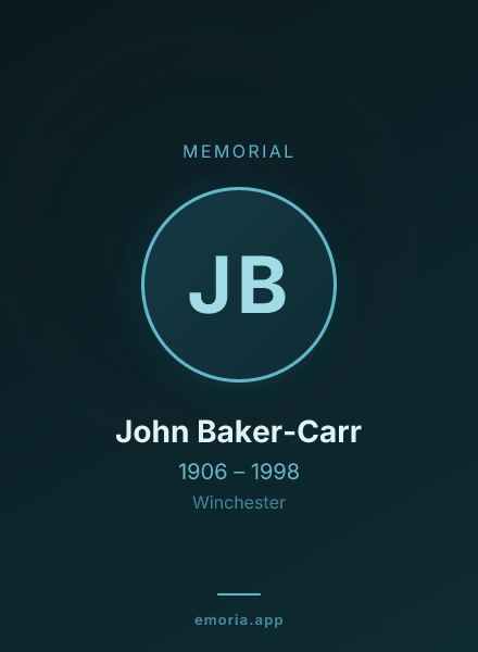 Memorial portrait of John Baker-Carr