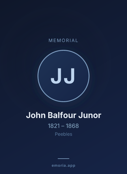 Memorial portrait of John Balfour Junor