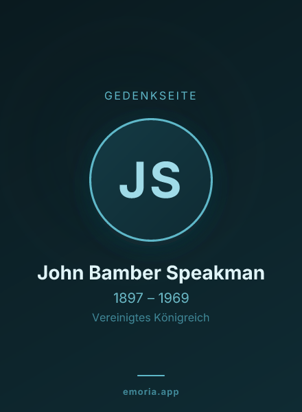 Gedenkportrait von John Bamber Speakman