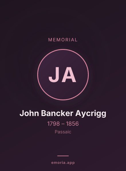 Memorial portrait of John Bancker Aycrigg
