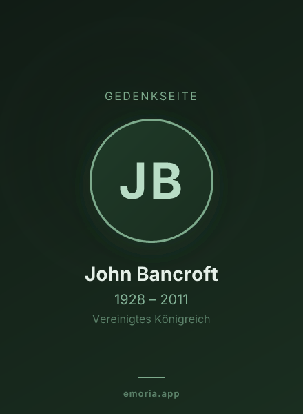 Gedenkportrait von John Bancroft