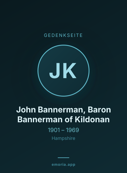 Gedenkportrait von John Bannerman, Baron Bannerman of Kildonan