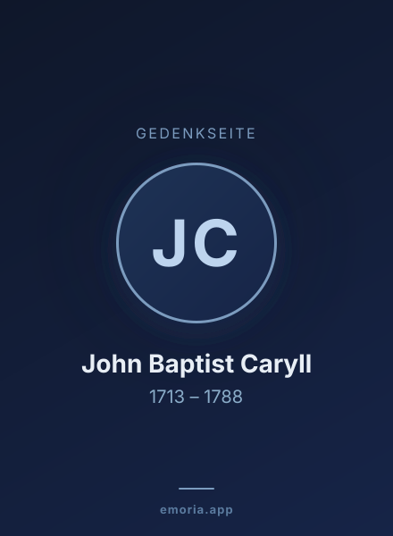 Gedenkportrait von John Baptist Caryll