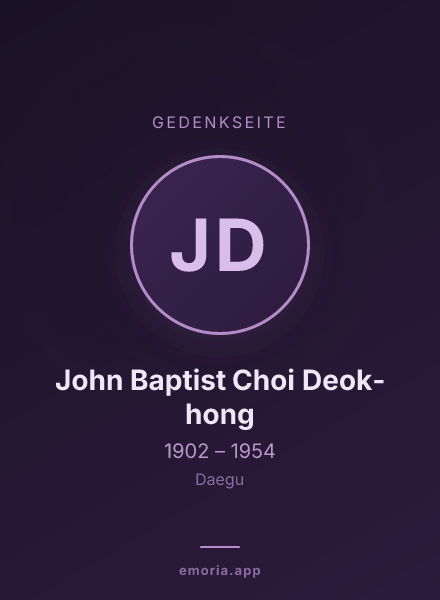 Gedenkportrait von John Baptist Choi Deok-hong