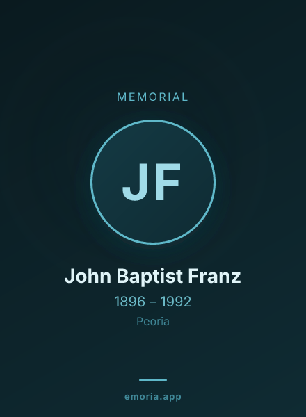 Memorial portrait of John Baptist Franz