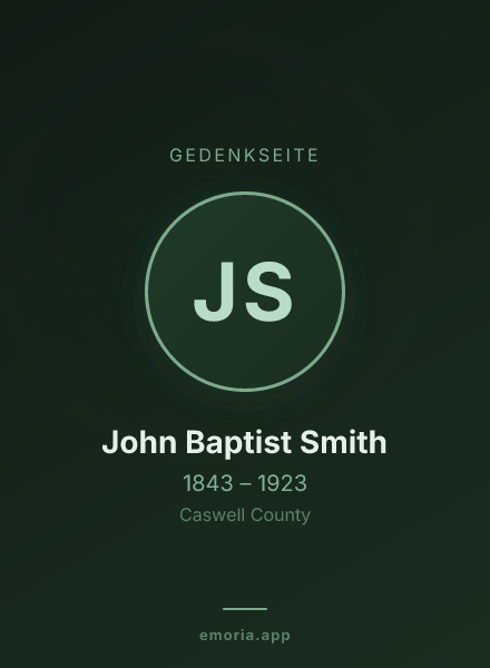 Gedenkportrait von John Baptist Smith