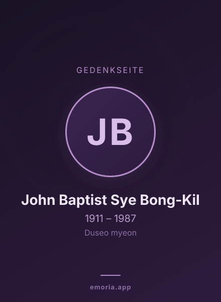Gedenkportrait von John Baptist Sye Bong-Kil