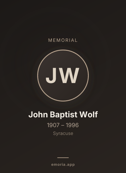 Memorial portrait of John Baptist Wolf