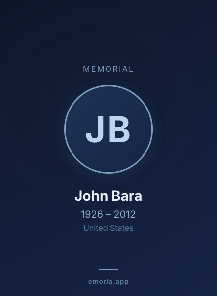 Memorial portrait of John Bara