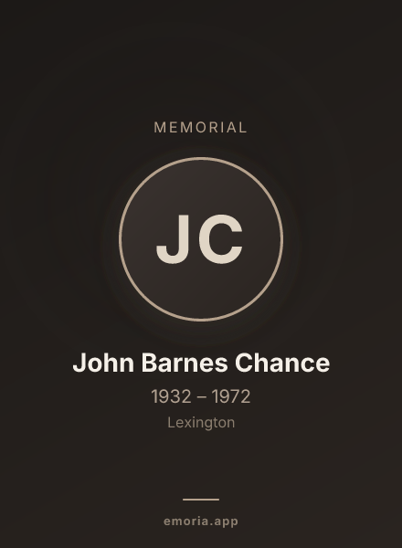 Memorial portrait of John Barnes Chance