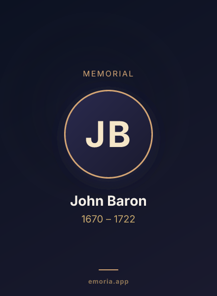 Memorial portrait of John Baron