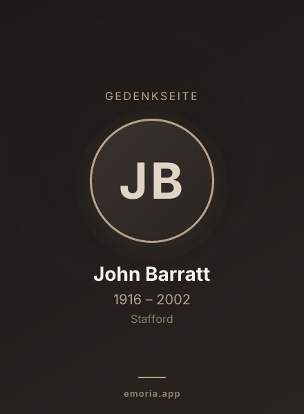Gedenkportrait von John Barratt