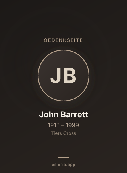 Gedenkportrait von John Barrett