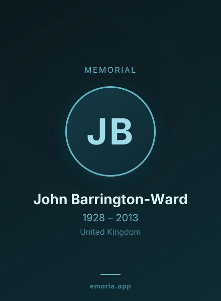 Memorial portrait of John Barrington-Ward