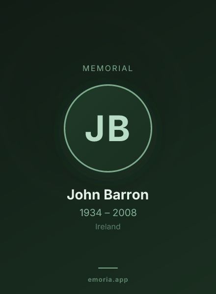 Memorial portrait of John Barron