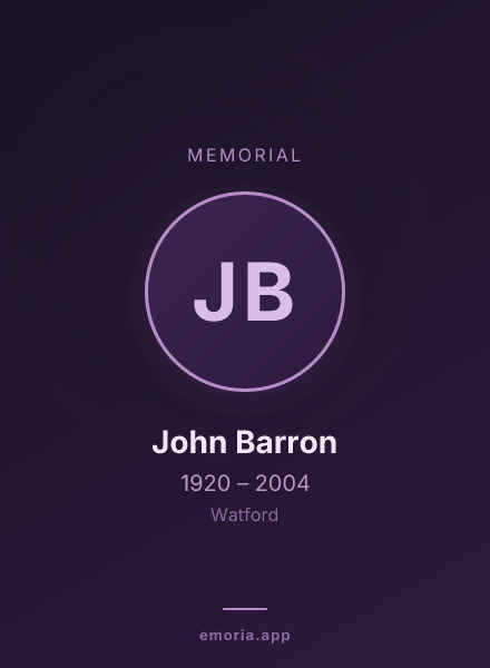 Memorial portrait of John Barron