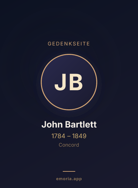 Gedenkportrait von John Bartlett