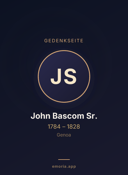 Gedenkportrait von John Bascom Sr.