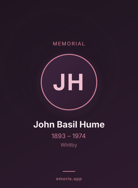 Memorial portrait of John Basil Hume