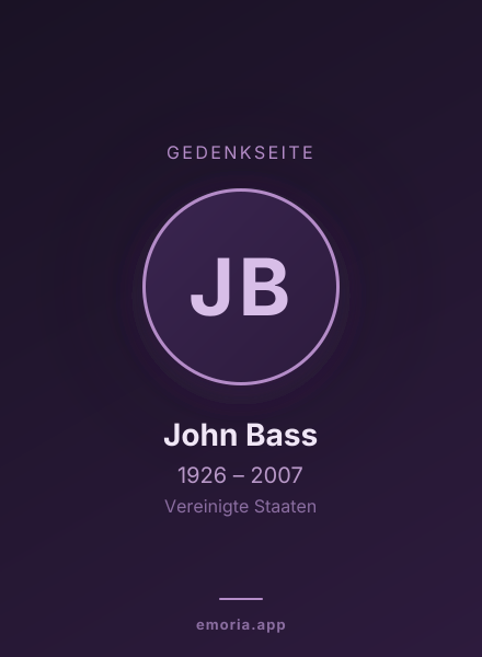 Gedenkportrait von John Bass