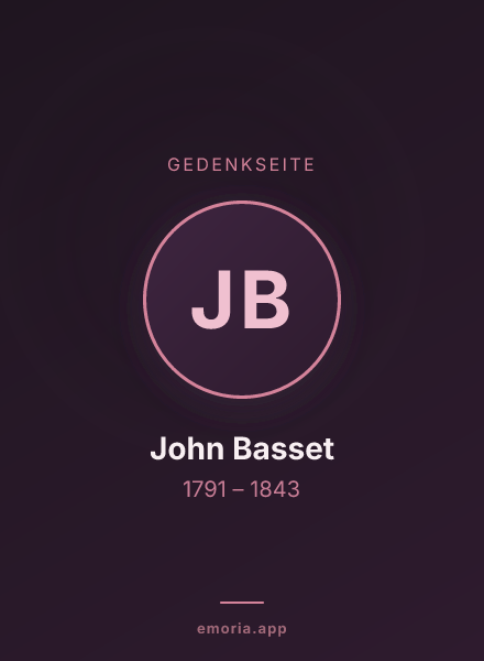 Gedenkportrait von John Basset