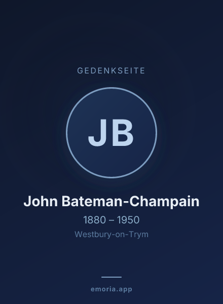 Gedenkportrait von John Bateman-Champain
