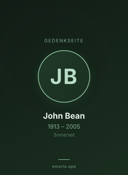 Gedenkportrait von John Bean