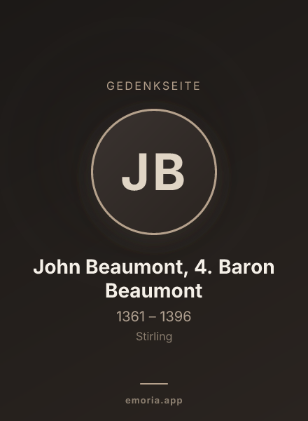 Gedenkportrait von John Beaumont, 4. Baron Beaumont