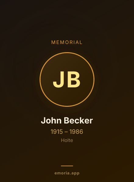Memorial portrait of John Becker
