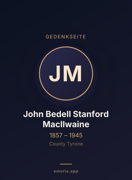 Gedenkportrait von John Bedell Stanford MacIlwaine