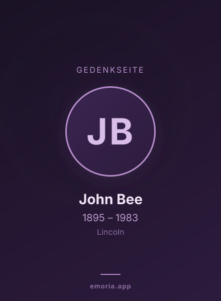 Gedenkportrait von John Bee