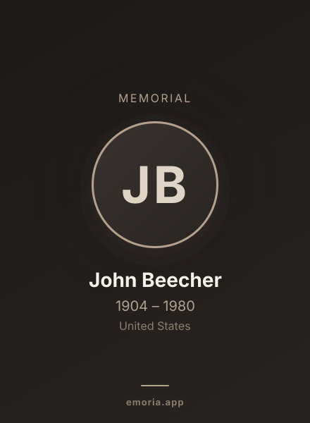 Memorial portrait of John Beecher