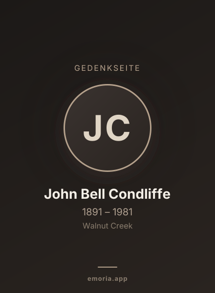 Gedenkportrait von John Bell Condliffe