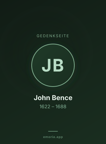Gedenkportrait von John Bence