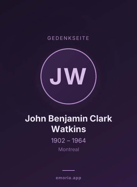 Gedenkportrait von John Benjamin Clark Watkins