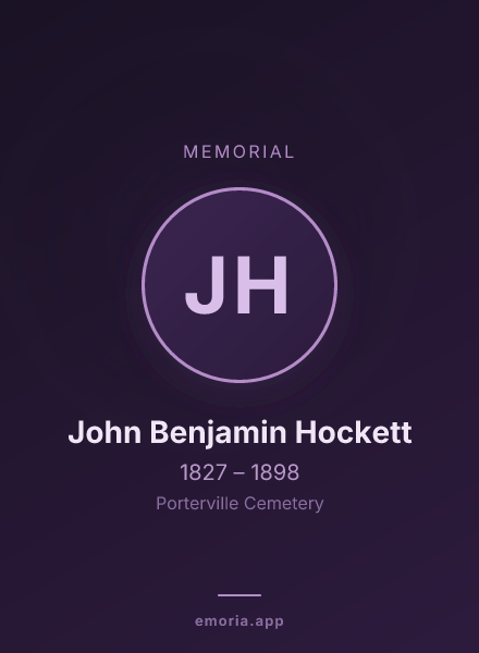 Memorial portrait of John Benjamin Hockett